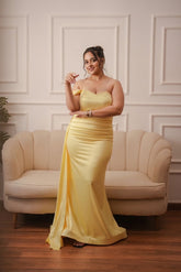 Off-Shoulder Satin Dress