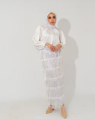 Fringed Pencil Skirt