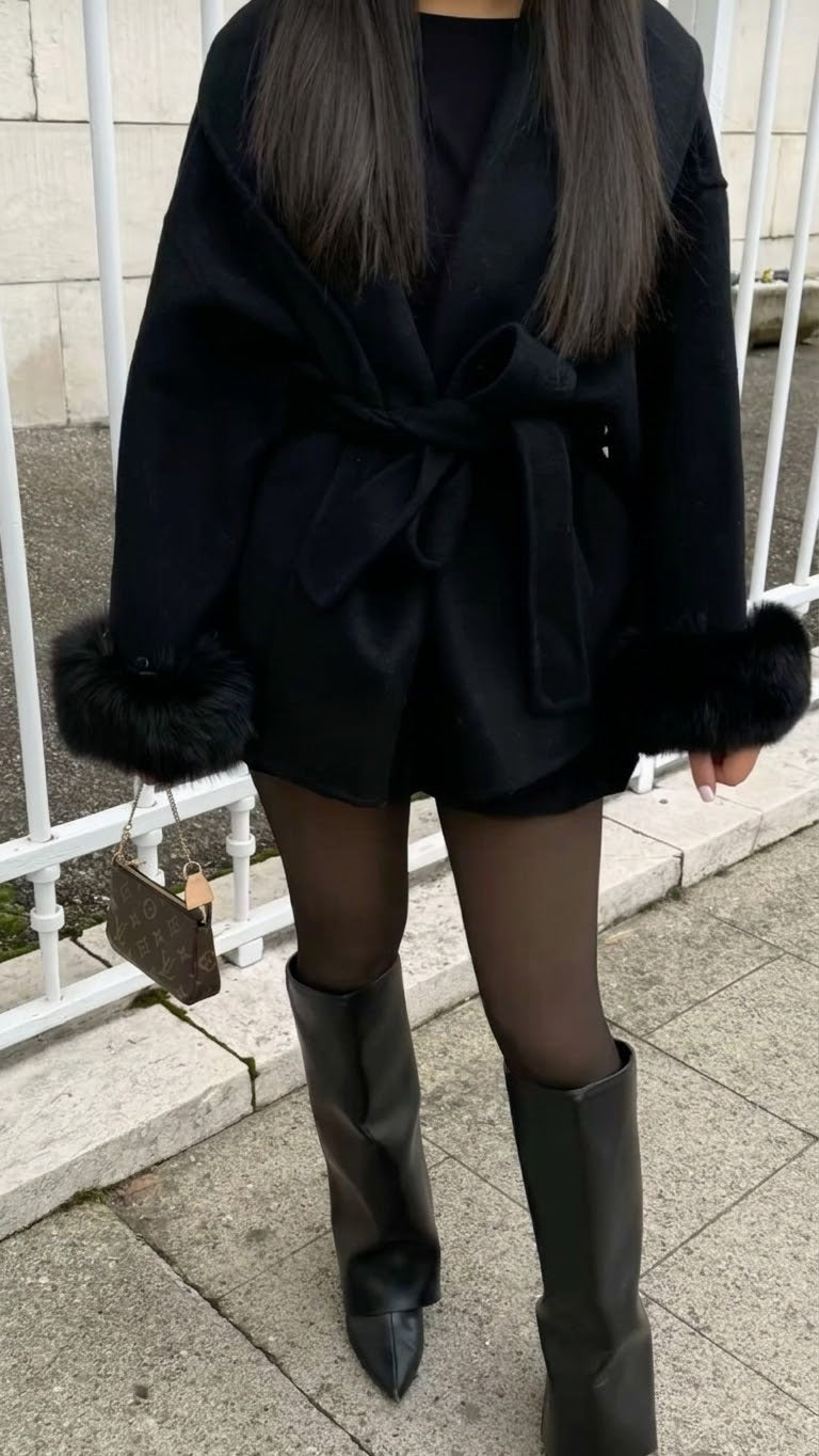 Fur-Cuff Coat