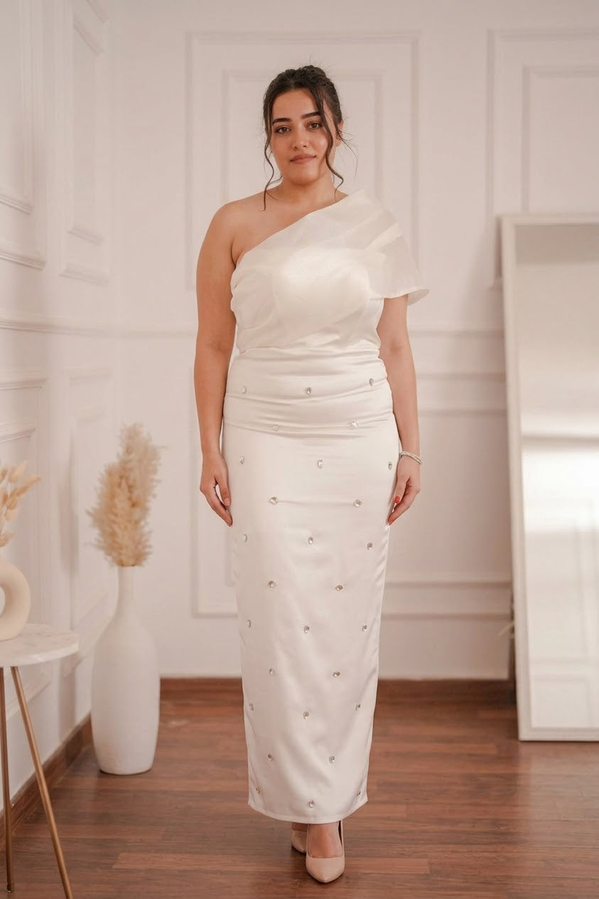 Crystal off-shoulder Dress