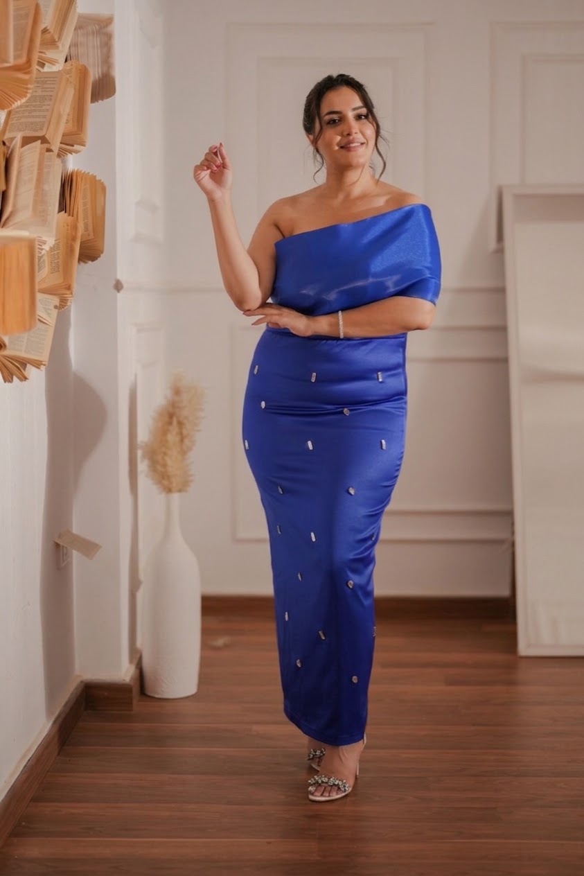 Crystal off-shoulder Dress