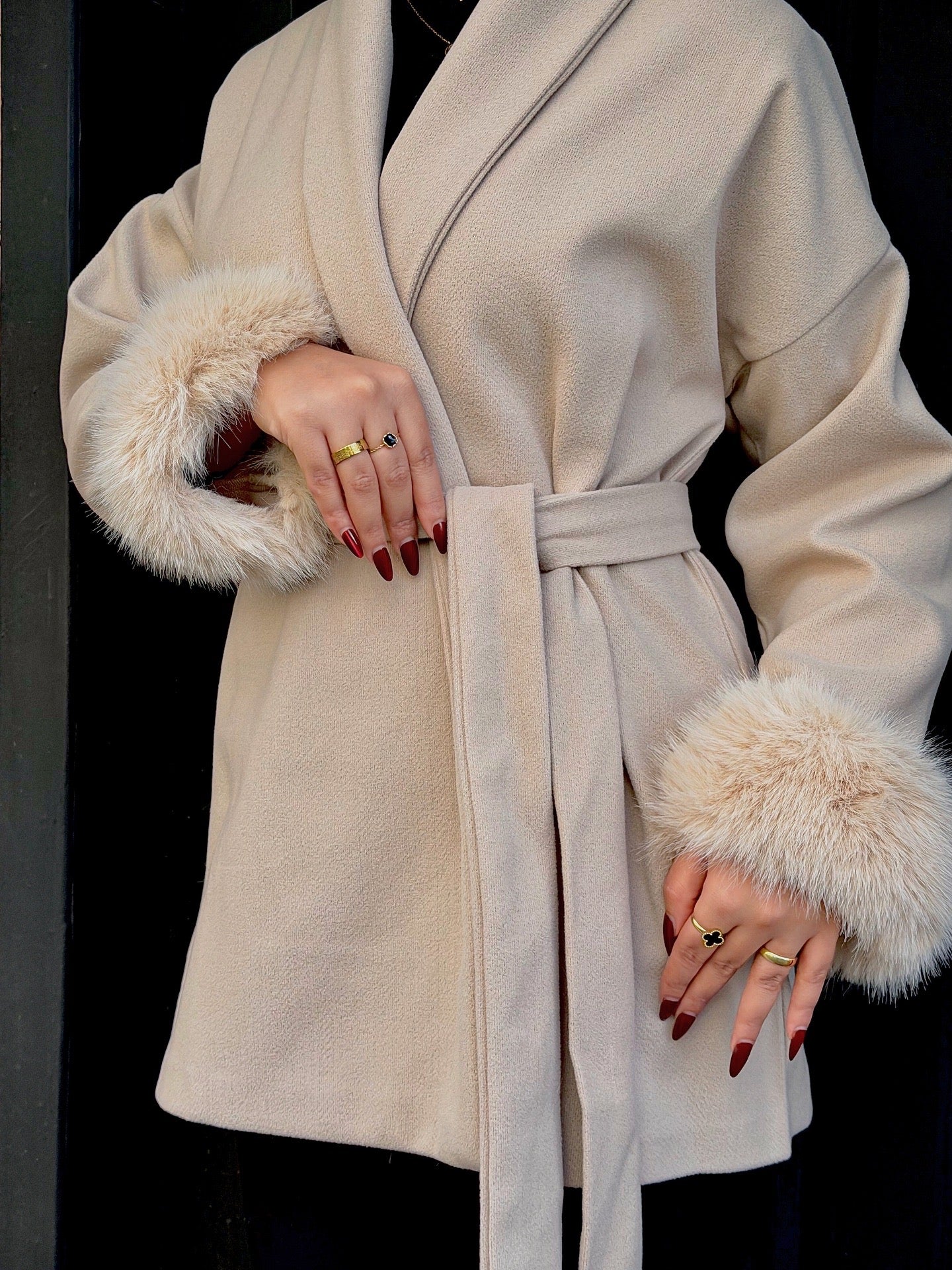 Fur-Cuff Coat
