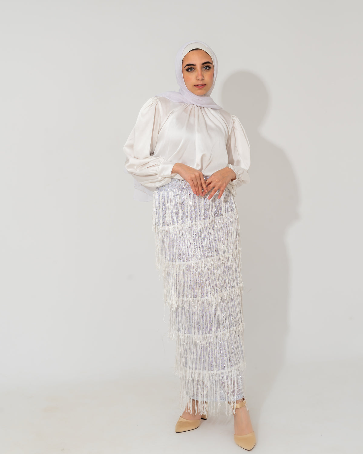 Fringed Pencil Skirt