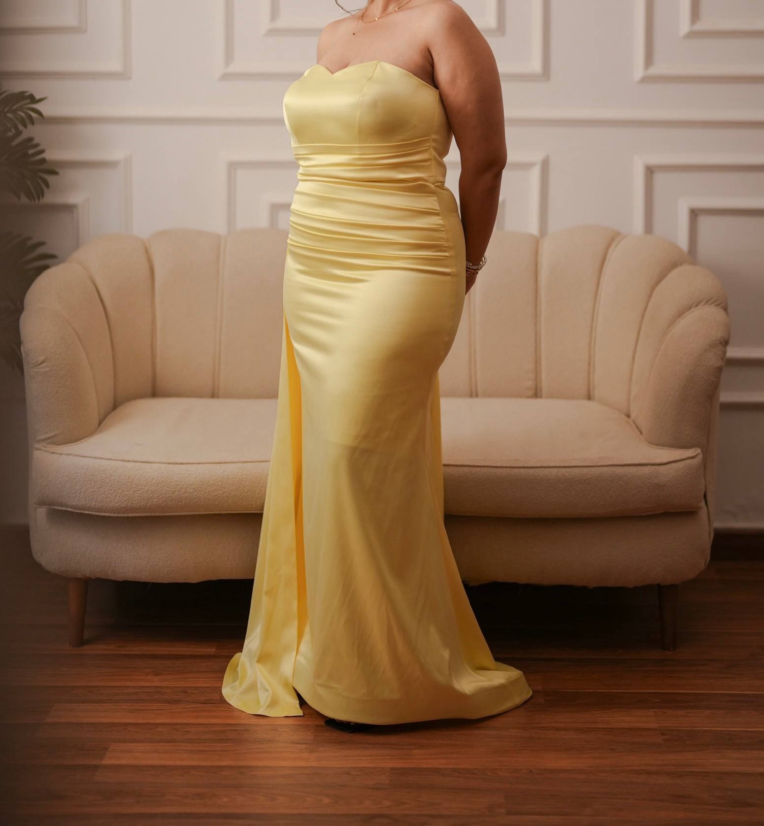 Off-Shoulder Satin Dress