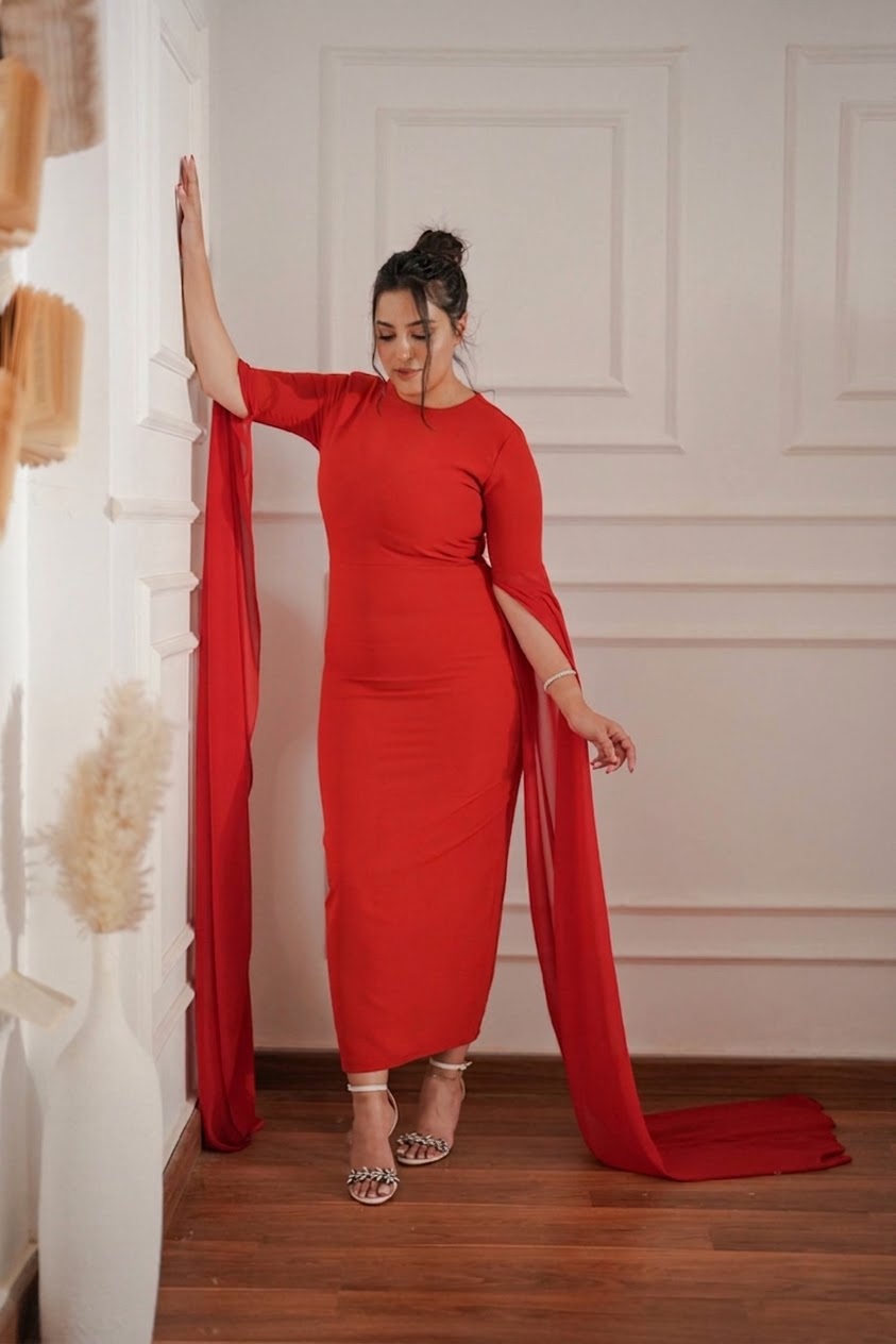 Cape Sleeve Dress