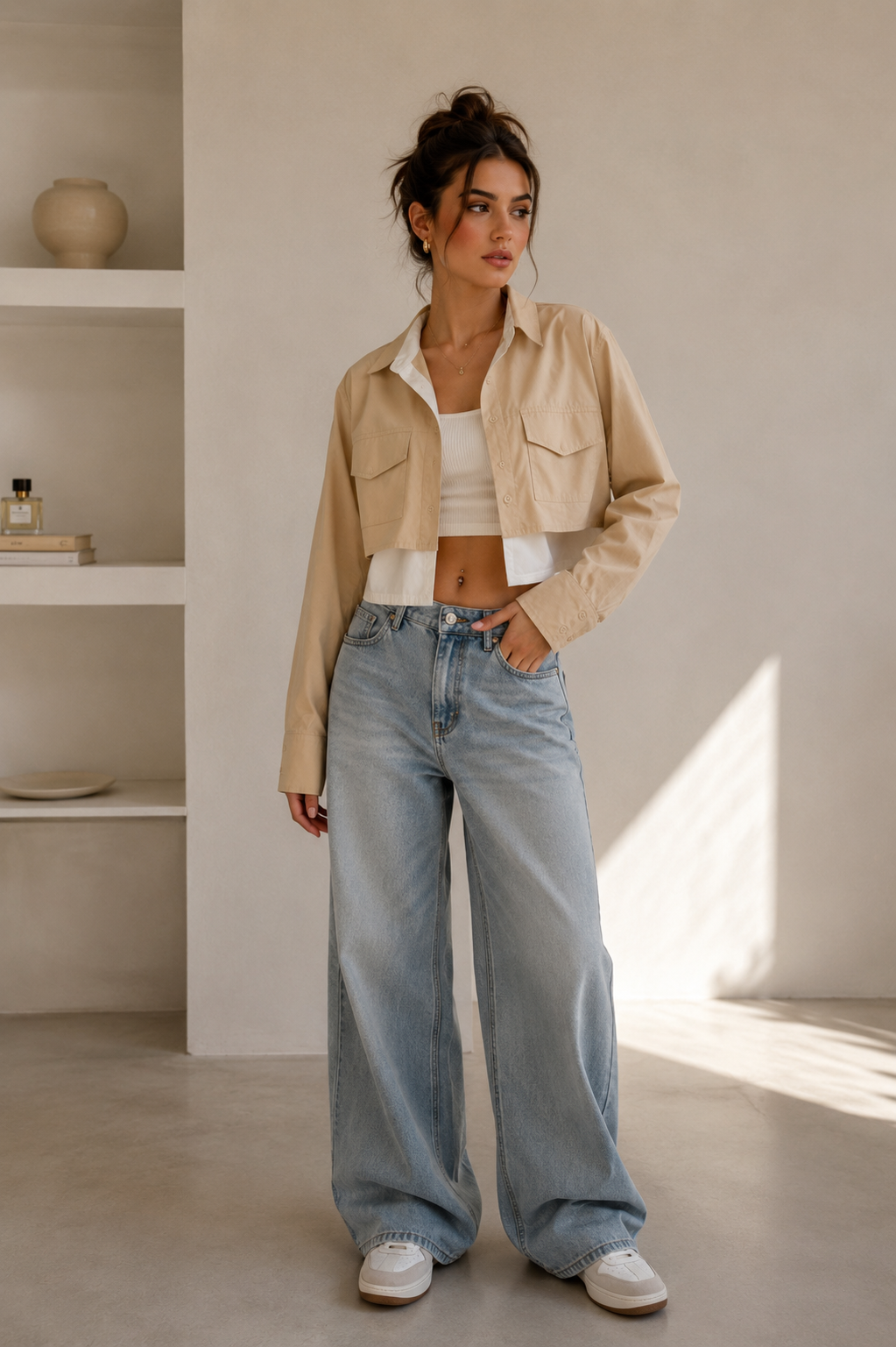 Layered Crop Shirt