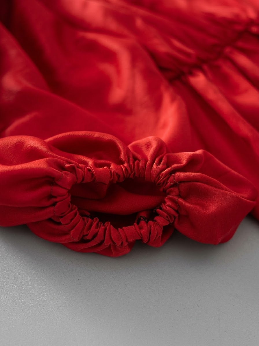 Gathered Satin Maxi Dress