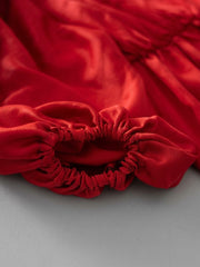 Gathered Satin Maxi Dress